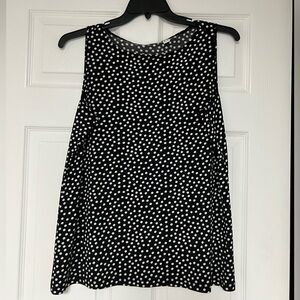 Susan Graver Black and White Polka Dot Top